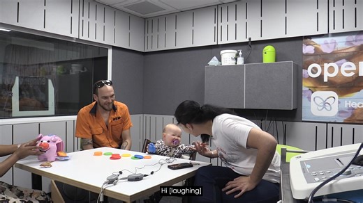 Did you know it was an Australian surgeon, Professor Graeme Clark, who successfully performed the world’s first cochlear implant surgery? Today babies born deaf can learn to hear and speak because of this incredible technology – babies just like Georgia. See the special moment Georgia hears for the first time below. #ScienceWeek | Hear and Say