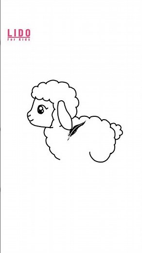 How to Draw a Cute Lamb for Kids and beginners Easy Step by Step #lidoartworks