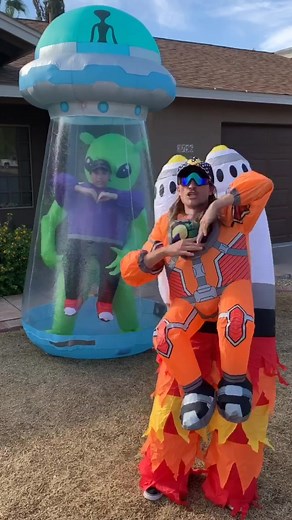 Dancing in Alien Inflatable Costume | Funny Dance Video