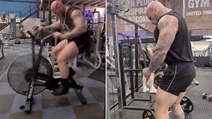 Martyn Ford sweats it out in the gym