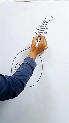 Veena Drawing 🎶 | Saraswati Veena Art #shorts #saraswati #veena #trending #shortsfeed #diy