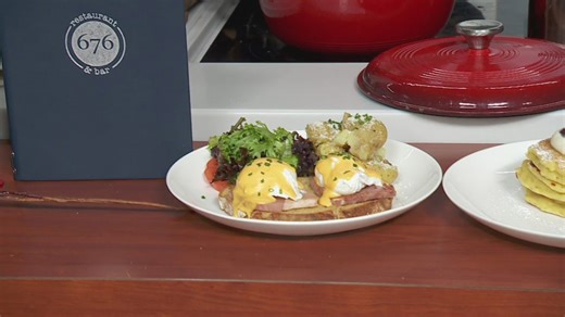 Sunday brunch: Prosciutto benedict from 676 Restaurant & Bar at Omni Chicago Hotel