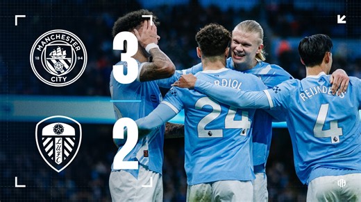 City 3-2 Leeds United: 2-minute highlights