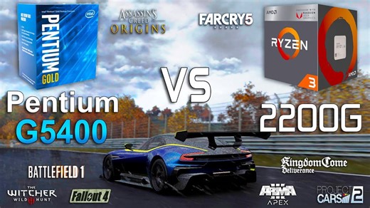 Pentium G5400 vs Ryzen 3 2200G test in 8 games