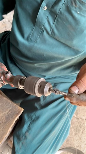 Making a Simple Taper Steel Wire Spring on drill #shorts