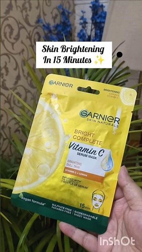 Garnier Vitamin C Sheet Mask Review 🌼 #skincare #skincareroutine #shorts
