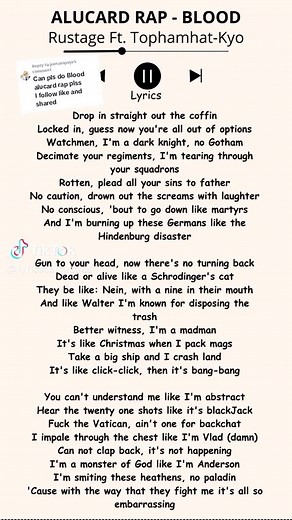 Alucard Blood Rap Song - Rustage