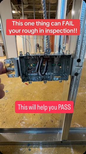 Graham Butler on Instagram: "Some people don’t know a 3+ gang electrical box needs side support — even though 1 and 2 gang boxes don’t need it. Inspectors will flag this at rough-in if it’s not there. Don’t let this small miss cause a fail! I no, not every place requires a rough in inspection, is this a thing where you are? #notbad4asparky #electricalfails #electrical #electricalwork #electricaltips"