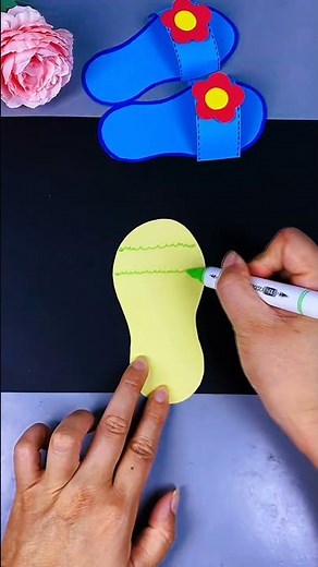DIY Paper Sandals Craft 👡🌸 | Easy Handmade Slippers
