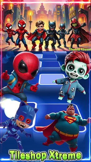 Team Avengers Spiderman🆚 Bebefinn🆚 Pj Masks🆚 Superman Monster Transformation _tileshop _coffindance