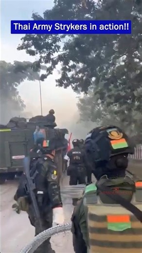 Thai Army M1126 Stryker Moves In Fast — Covering Infantry at the Frontline!