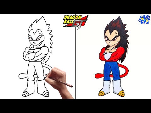 Vegeta Ssj4 Drawing || How to Draw Vegeta Super Saiyan 4 full body Step by Step