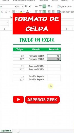3 Métodos para Agregar Ceros a la Izquierda en Excel