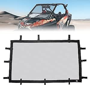 KEMIMOTO 2/3 Front Half Soft Windshield Compatible with 2020 -2024 Polaris RZR PRO XP / 4 and Turbo R/4, UTV Half Window Net Mesh Front Mesh Windshield