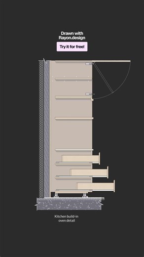 Kitchen millwork created with Rayon.design software (www.rayon.design) #interiordesigner