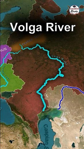 Volga River | वोल्गा नदी | longest river in Europe | Through Animation #worldgeography #mapinshort