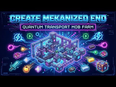 Quantum Transport Mob Farm in Minecraft Create Mekanized End - Ep 31