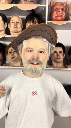 Silicone Mask Showcase: White-Haired, Bearded Elderly Man Style #realistic #mask