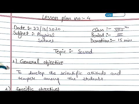 Lesson Plan On Sound | Sound Lesson Plan | Science Lesson Plan