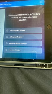 What theorem does the Hardy-Weinberg equilibrium put into a mat... | Filo