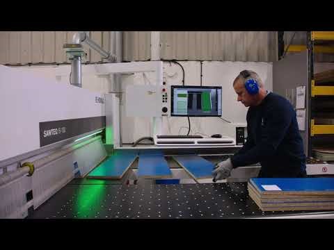 Precision panel cutting on our Homag SAWTEQ B-130 Beam saw!