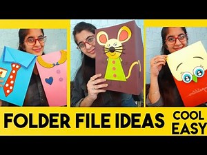 Easy File Cover Decoration Ideas | Folder Designs | How to make Handmade Folder