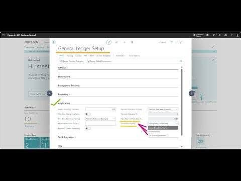 Dimension Posting in Business Central #d365bc #dimensions #posting #msdyn365bc