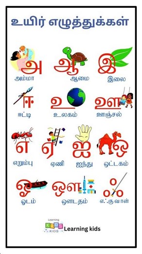 Uyir Ezhuthukal | Tamil Alphabets | அ ஆ இ ஈ உயிர் எழுத்துக்கள் #uyirezhuthu #shorts