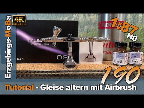 190 - Model Railway Tutorial - Weathering Tracks with an Airbrush - DR 1/87 H0 - (DE/EN)