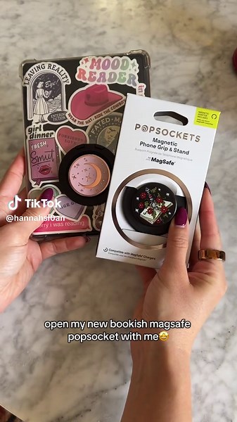 did you know that @PopSockets has a whole line of bookish magsafe grips?? i loooove this one sm - its so cute! and the magsafe attachment makes it so easy to switch out my popsocket with my mood 🥰 #popsocket #kindleaccessories #kindlegirlie #tiktokshopblackfriday #bfcm