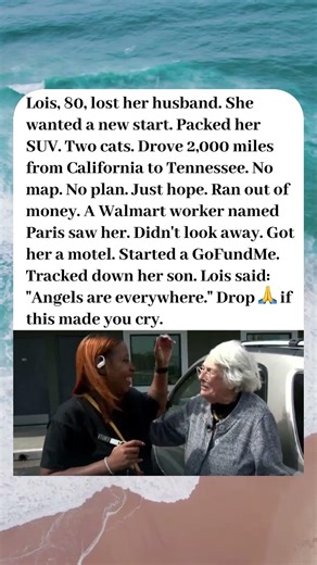 AT 80, SHE DROVE 2,000 MILES ACROSS THE COUNTRY. A WALMART EMPLOYEE BECAME HER ANGEL.💙🚗