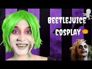 Beetlejuice Makeup Transformation Tutorial on brown skin | Easy Beetlejuice Look for Halloween!