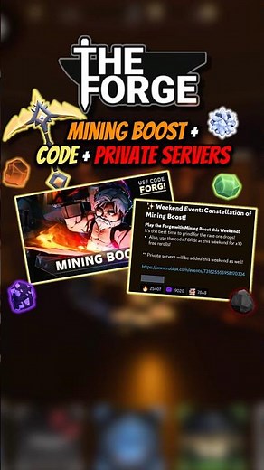 The Forge Roblox | Mining Boost + New Code + Private Servers Being Added This Weekend #theforge