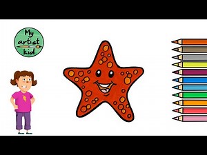 How to Draw a Starfish - Easy drawing, painting and coloring
