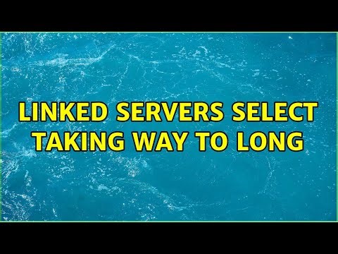 Linked servers select taking way to long