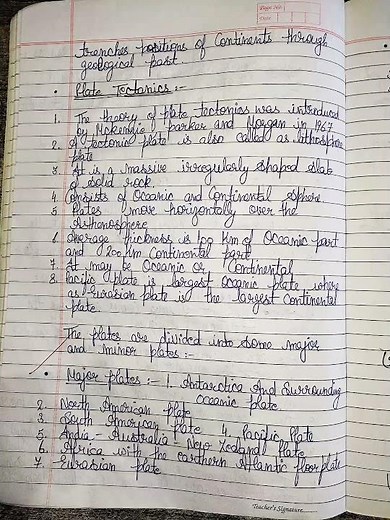 Class11||Geography chapter 4 Distribution of ocean and continents||Notes||