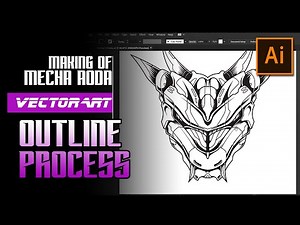 Drawing Mecha Aoda (Sasuke's Snake) - Outline Process Using Adobe Illustrator | Vector Drawing