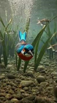 Watch This Kingfisher Dive Like a Missile! 🐦💦 #wildlife #birds