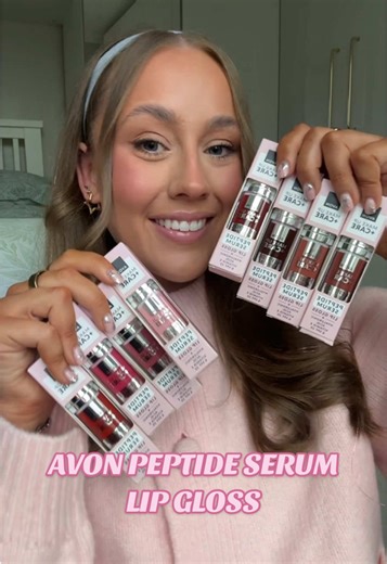 Let’s swatch all of the NEW @Avon Cosmetics Ltd peptide serum lip glosses together✨ I’m obsessed!! Which one is your favourite?💋 #AD #Avon #lipgloss #lipswatch #avonpeptidelipgloss