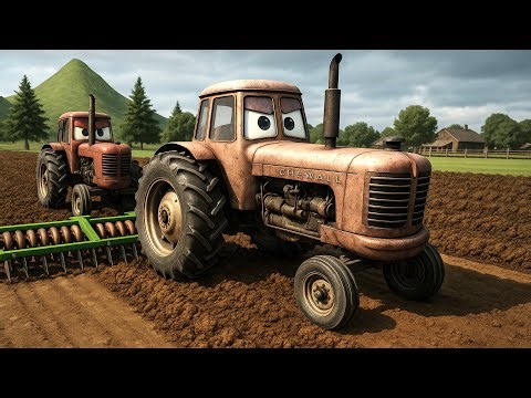 Old Tractors at Work - Realistic 3D Farming Machine Simulation in the Field - Mater the Farm Tractor