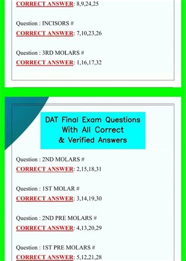 DAT Final Exam Questions With All Correct & Verified Answers video