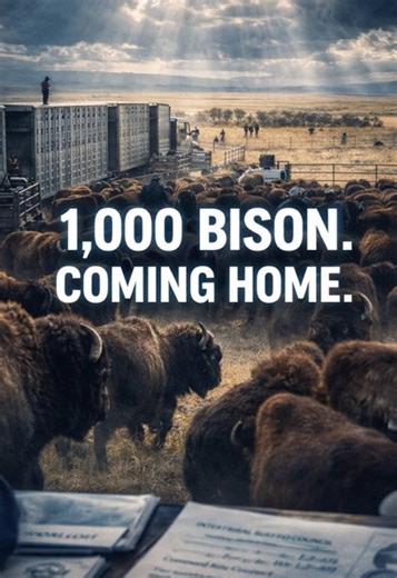 Tribes Transfer 1,000 Bison in Largest Modern Restoration InterTribal Buffalo Council coordinated transfer of over 1,000 bison from national parks to tribal lands in 2023-2024. Largest modern bison restoration, with 80 tribes receiving animals from Yellowstone, Badlands, Wind Cave, and other parks. Indigenous land back, Native American history, Native victories, Indigenous sovereignty, Bison restoration, Wildlife conservation, Tribal cooperation #NationalParksUncovered #NativeWins #LandBack #Bis