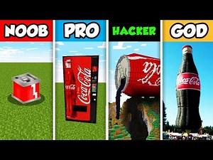NOOB vs PRO vs HACKER vs GOD : FAMILY COCA COLA HOUSE BUILD CHALLENGE in Minecraft! (Animation)