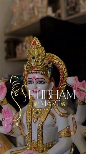 Composite Marble Durga Maa Statue | Premium Durga Mata Murti for Home & Temple | Shubham Mart