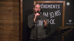 4.7K views · 27 reactions | Slam Est-du-Québec célèbre ses 10 ans, une occasion pour plusieurs slameurs de partager leur passion des mots! Découvrez le slam métal de Jean-Sebastien Berube présenté lors d'une soirée rétrospective, à Rimouski. | ICI Bas-Saint-Laurent | Facebook