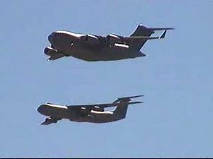 C-17 & C-141B FLYBY (The Passing Of The Torch)