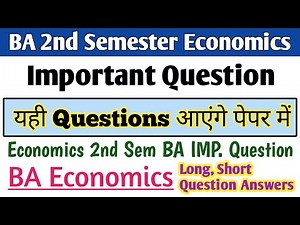 BA 2nd sem economics | BA 2nd sem economics important question | BA second semester economics