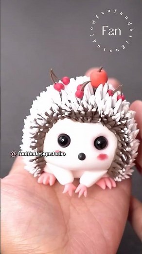 How to make a cute hedgehog figure with fondant or air dry soft foam clay craft art tutorial