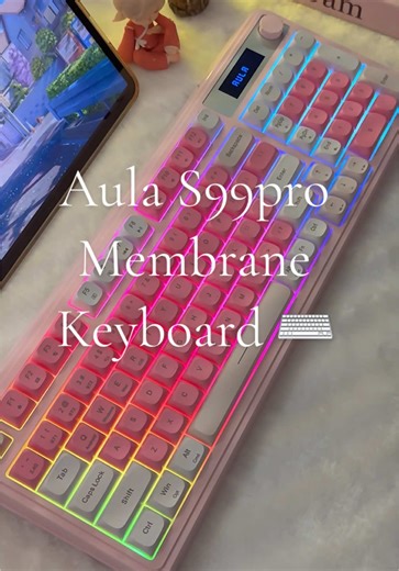 Aula S99pro Membrane Keyboard: Stylish Pink Design