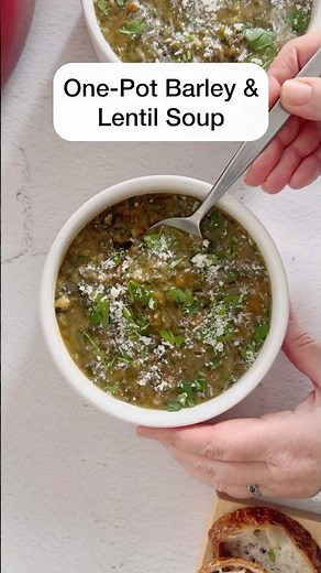 One-Pot Barley And Lentil Soup #souprecipe #dinnerrecipe #easyrecipes